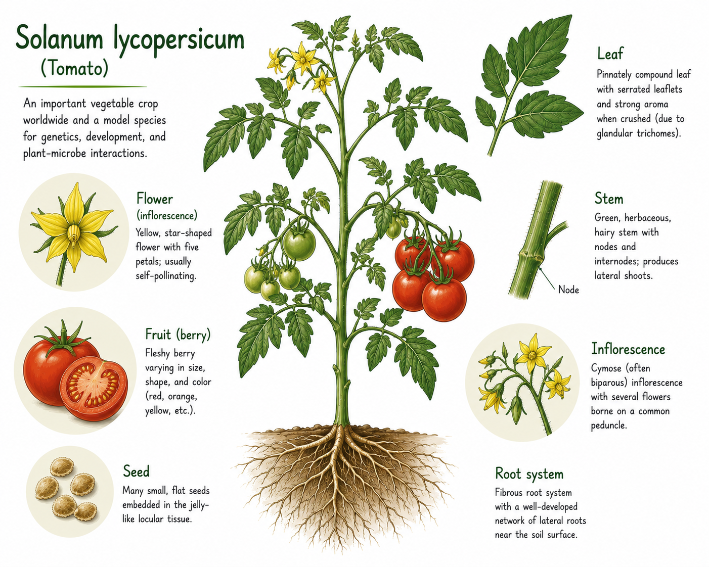 Anatomically correct diagram of Solanum lycopersicum