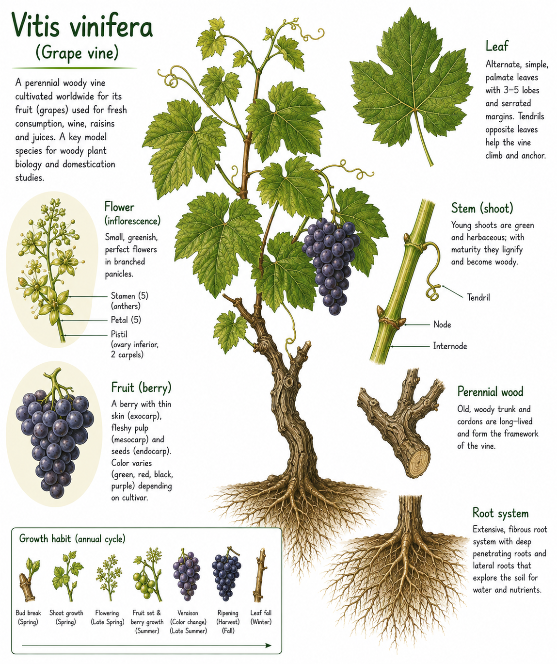 Anatomically correct diagram of Vitis vinifera